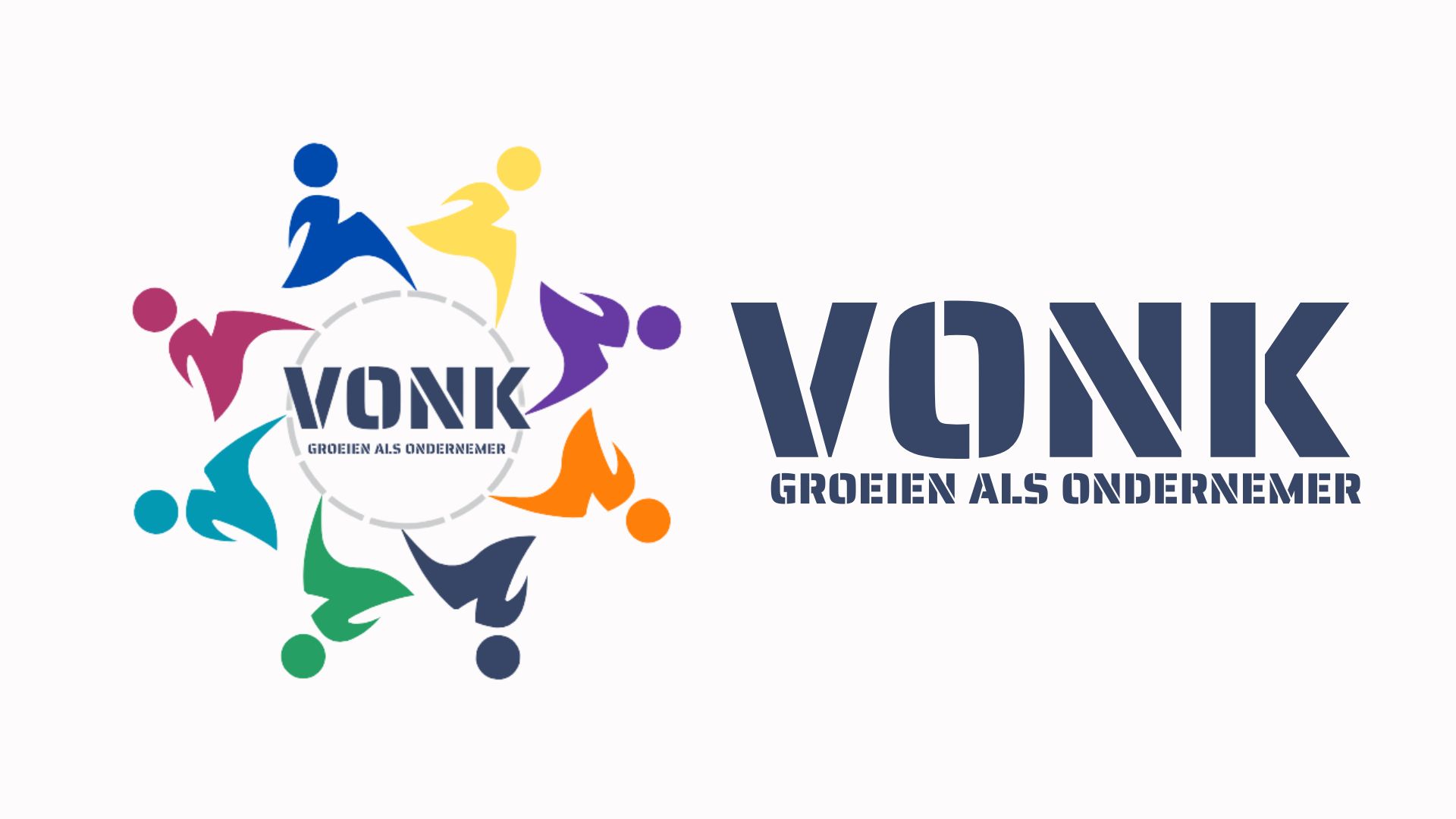 Nieuw logo Vonk Wijchen vanaf 2025, met de nieuwe Vonk slogan: Groeien als ondernemer