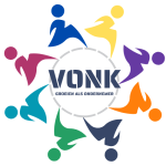 Logo VONK vanaf medio 2025, ontworpen door Esther Kerris van Marketingster.
